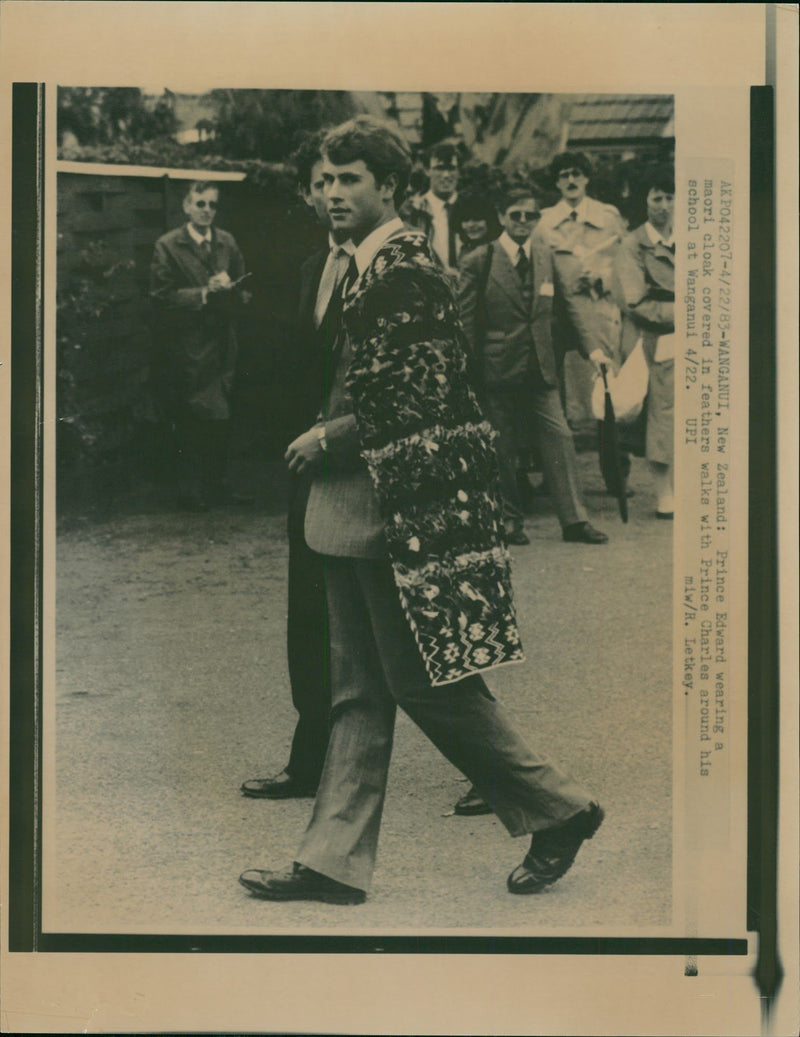 Prince Edward and Prince Charles. - Vintage Photograph