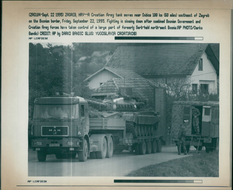 Croatian Army tank. - Vintage Photograph