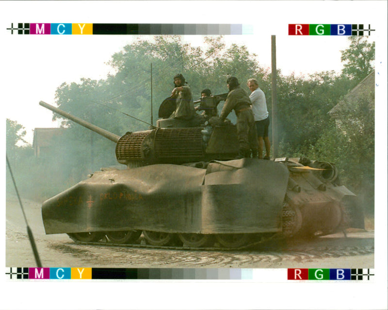 Croatian Serb tank. - Vintage Photograph