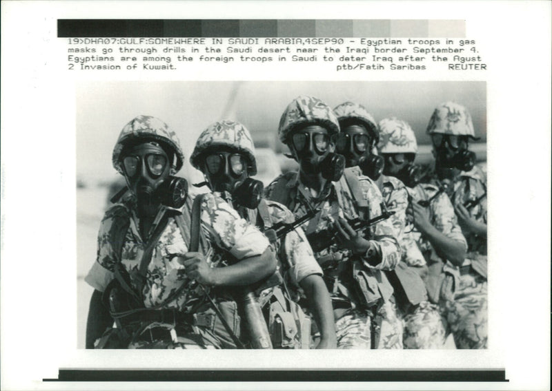 Egyptian troops. - Vintage Photograph