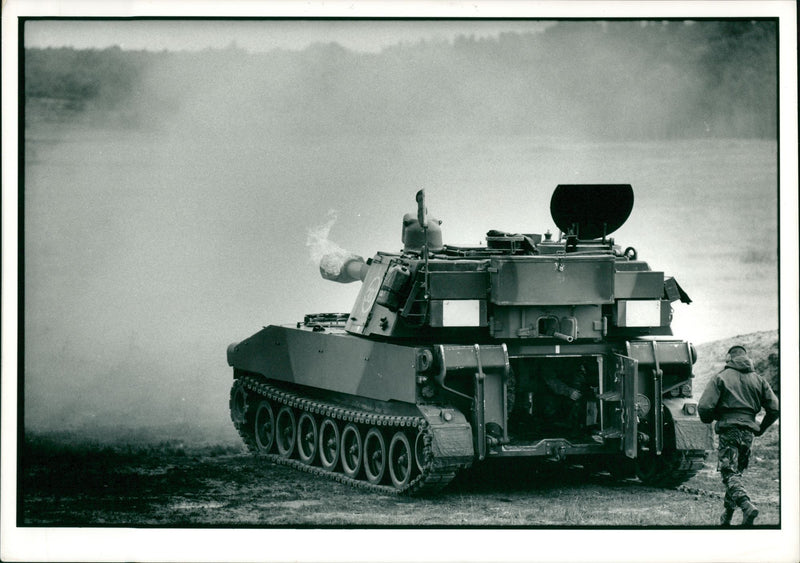 Army tank. - Vintage Photograph