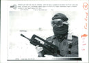 French Air Commando guards french airbase - Vintage Photograph