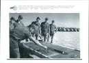 French Paratroopers play coiled Camel racing Board - Vintage Photograph