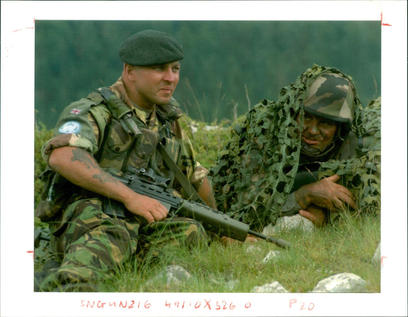 British and French soldier. - Vintage Photograph
