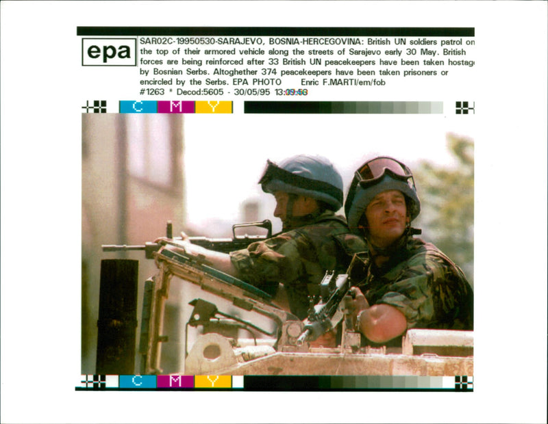 British UN soldiers. - Vintage Photograph