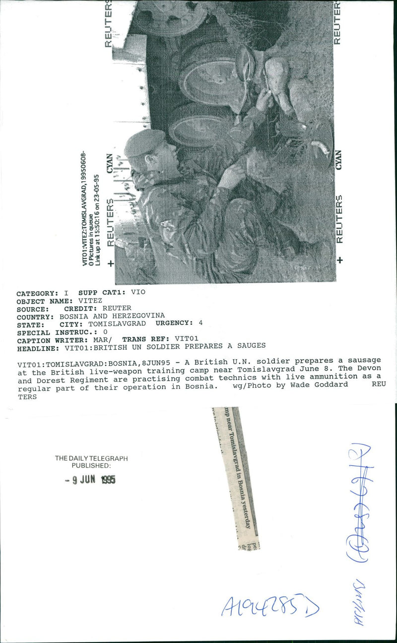 bosnian war british un troops. - Vintage Photograph