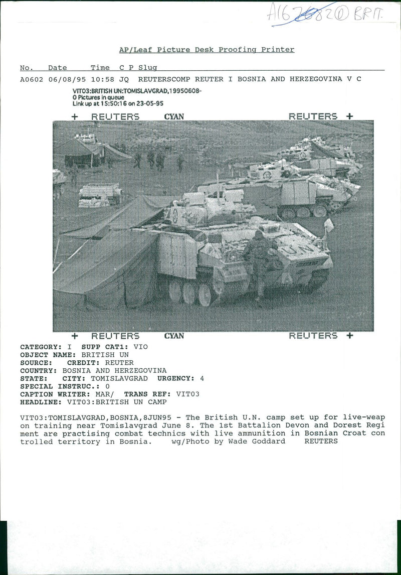 bosnian war british un troops. - Vintage Photograph