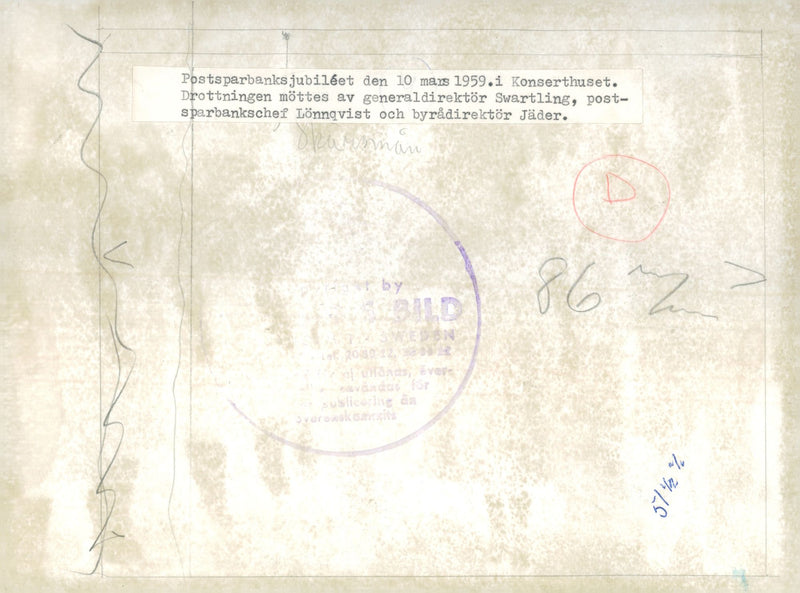 Queen Louise at PostsparbanksjubiÃ©et in the Concert Hall - Vintage Photograph