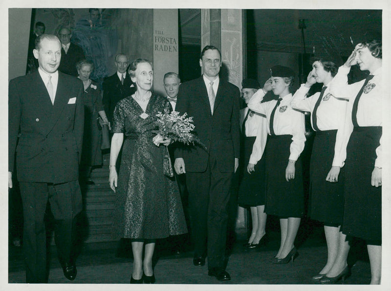 Queen Louise at PostsparbanksjubiÃ©et in the Concert Hall - Vintage Photograph