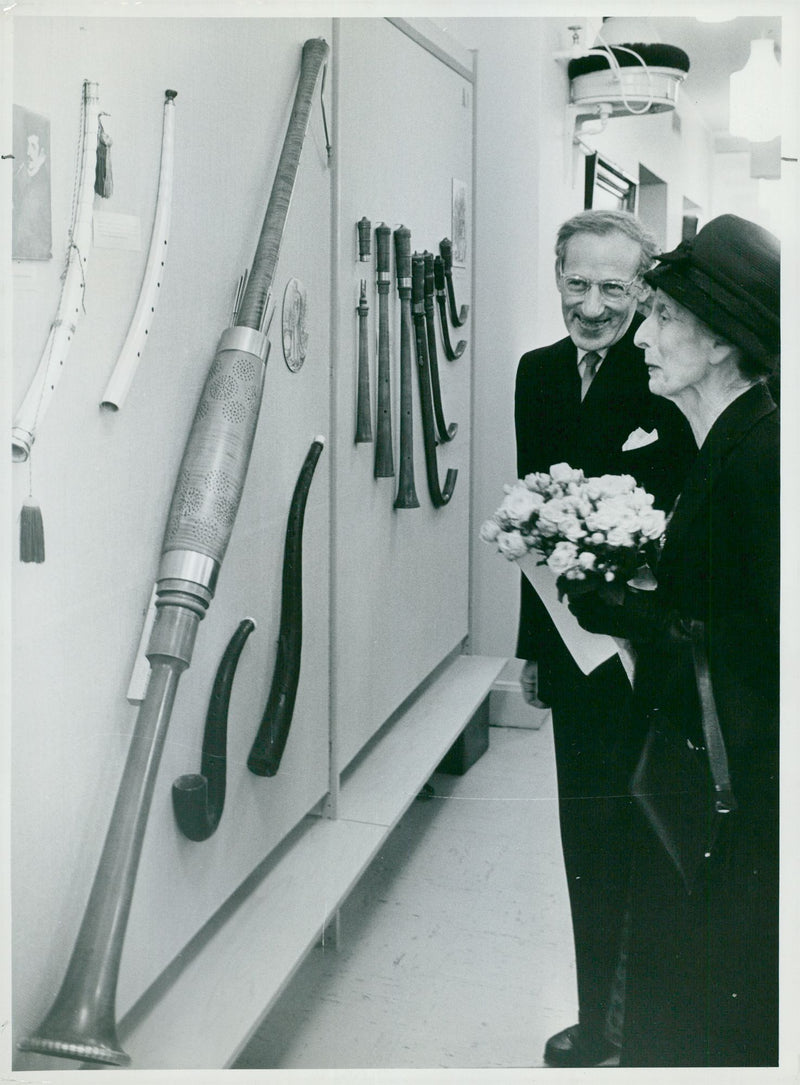 Dr Ernst Emsheimer was the queen's ciceron at the Music History Museum - Vintage Photograph