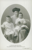 Grand Duchess Alexandra of Mecklenburg-Schwerin with the Great Grand Duke Fredrik Franz and Duke Christian Ludwig - Vintage Photograph