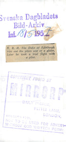 Prince Philip proves a gliding plane - Vintage Photograph