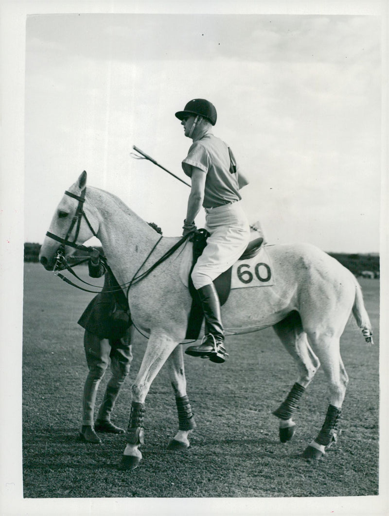 Prince Philip, Duke of Edinburgh, plays Horse Pole for Cowdray Park - Vintage Photograph
