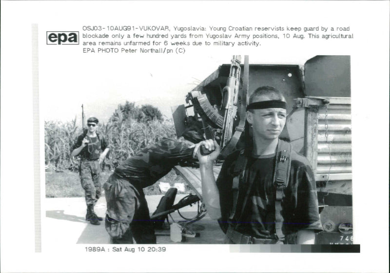 A young Croatian reservist. - Vintage Photograph