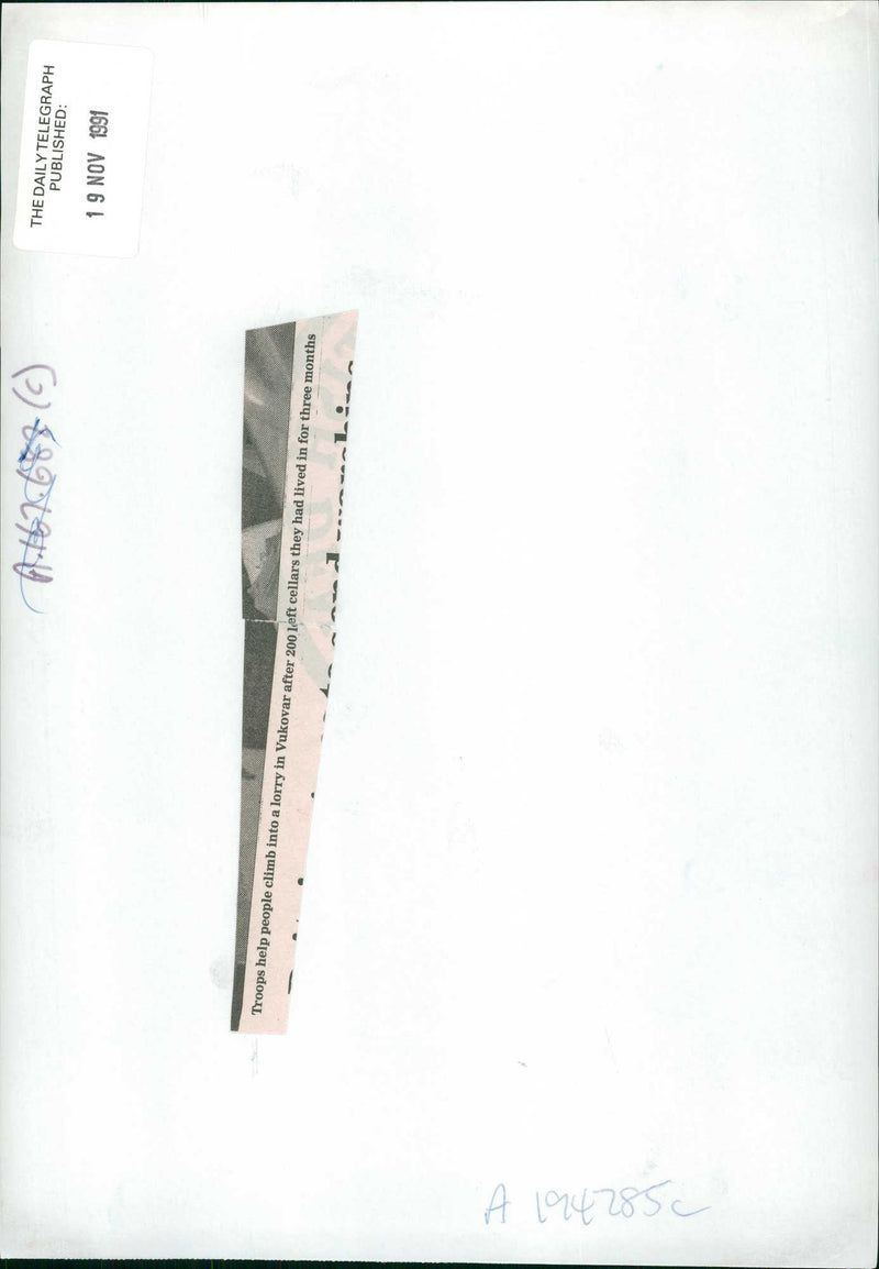 Troops helped people climbed. - Vintage Photograph