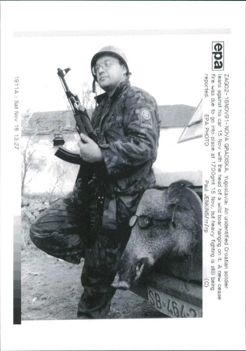 Unidentified Croatian soldier. - Vintage Photograph