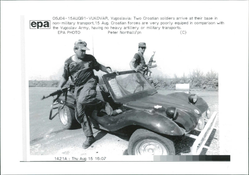 Two Croatian Soldiers. - Vintage Photograph