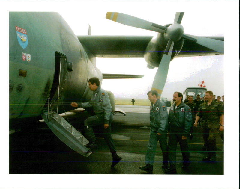 German Soldiers Transall Plane - Vintage Photograph