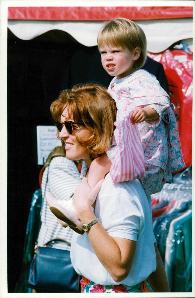 Duchess of York with Princess Eugene. - Vintage Photograph