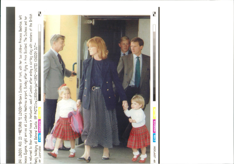Duchess of York. with two children returns to London - Vintage Photograph