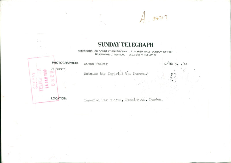 Imperial War Museum - Vintage Photograph