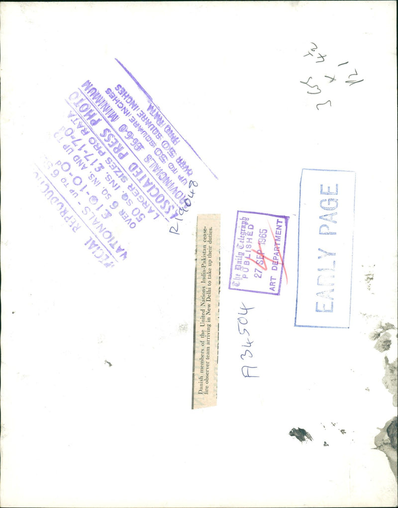 Danish members of the UN India-Pakistan. - Vintage Photograph