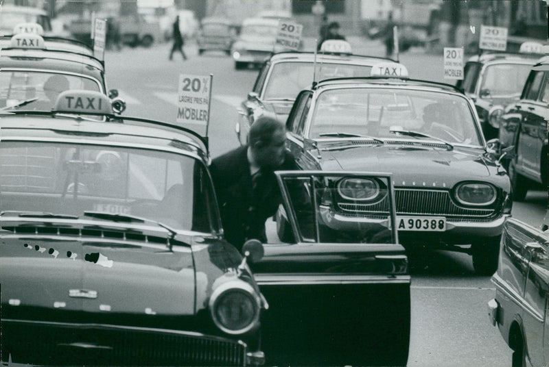 Taxi, classic car Volvo - Vintage Photograph