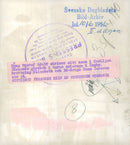 King Gustaf Adolf writes his name in the Larsson family book, in their cabin in Ãngby. Queen Elizabeth and 10-year-old Hans Larsson. - Vintage Photograph