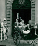 King Gustaf VI Adolf and Queen Elizabeth during state visit to Stockholm - Vintage Photograph