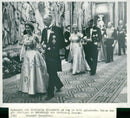 King Gustaf VI Adolf, Queen Elizabeth, Duke of Edinburgh on his way to Gala Dinner - Vintage Photograph