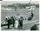 King Gustaf VI Adolf and Queen Louise welcome Queen Elizabeth and Prince Philip - Vintage Photograph