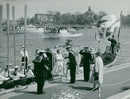 King Gustaf VI Adolf and Queen Louise welcome Queen Elizabeth and Prince Philip - Vintage Photograph