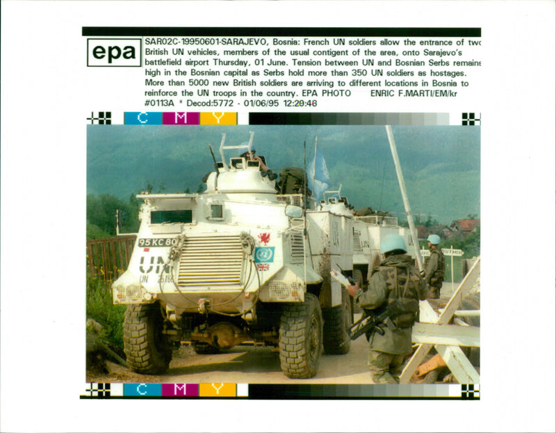 Bosnia UN Troops French Troops Only 1995 - Vintage Photograph