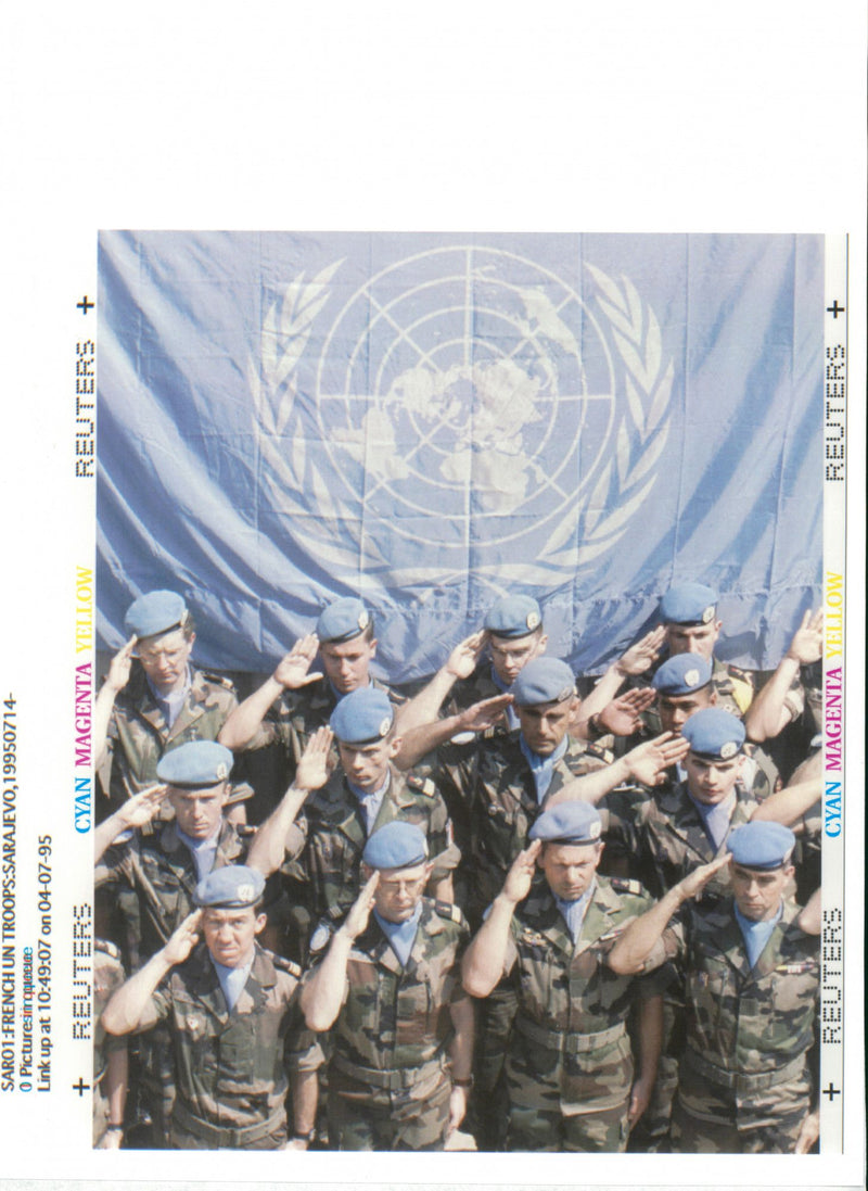 Bosnia UN Troops French Troops Only 1995 - Vintage Photograph