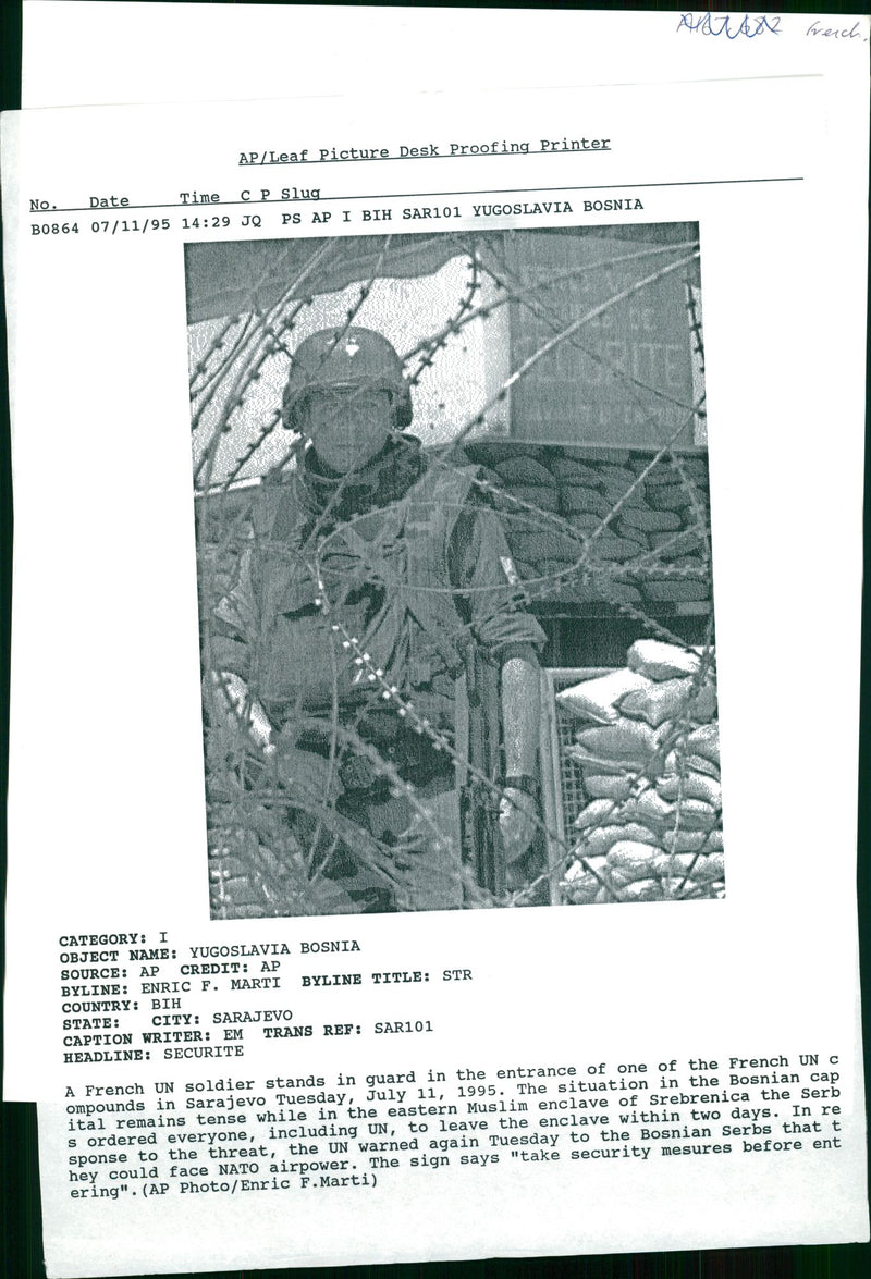 A French UN Soldier. - Vintage Photograph