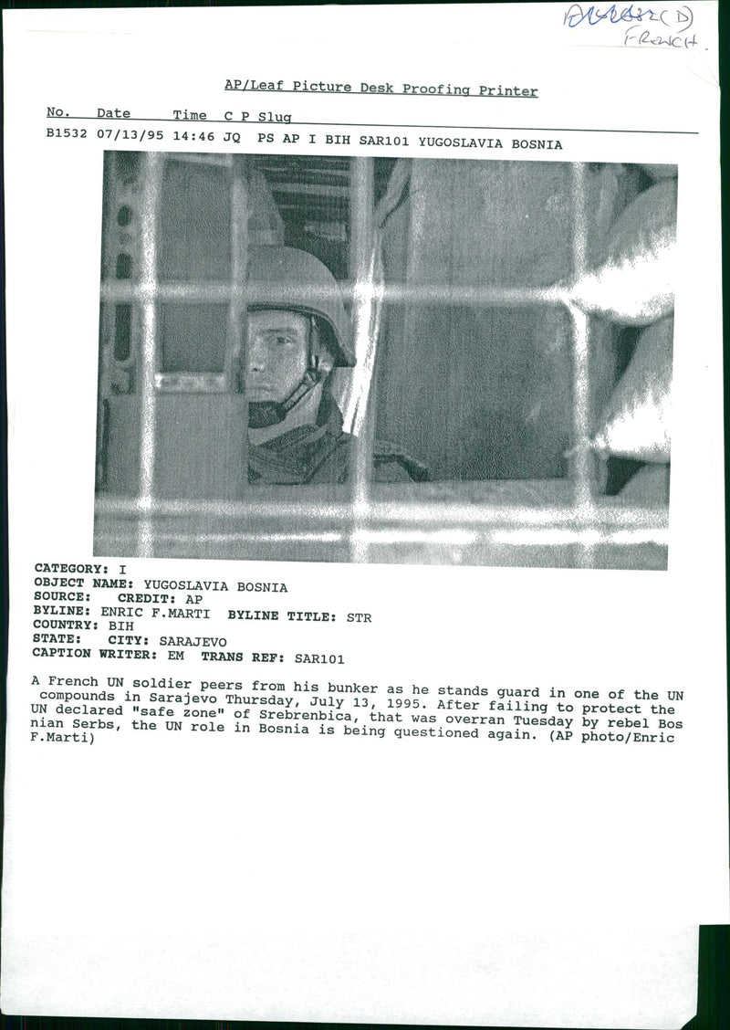 A French UN Soldier. - Vintage Photograph