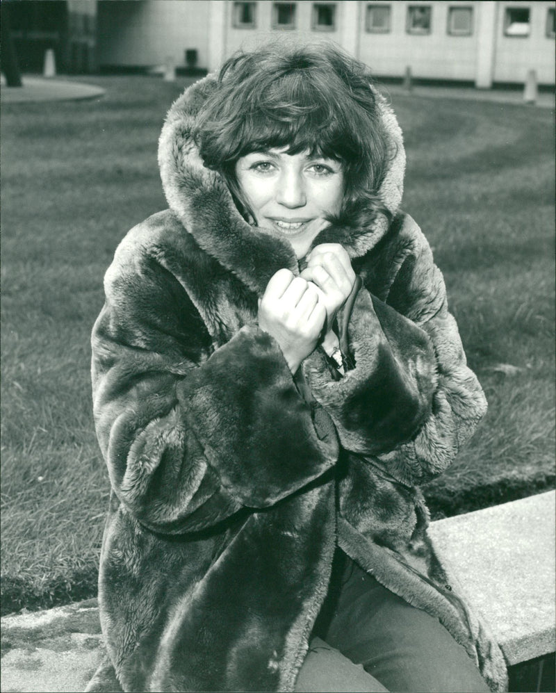 English actress Kika Markham in her furr coat - Vintage Photograph