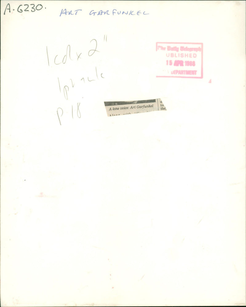 Art Garfunkel - Vintage Photograph