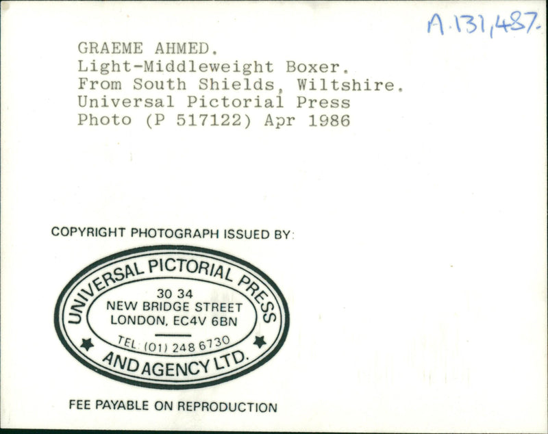 Graeme Ahmed - Vintage Photograph