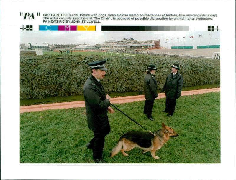 Police with dogs. - Vintage Photograph