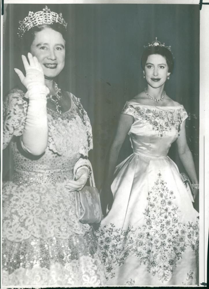 Princess Margaret, and Queen Elizabeth the Queen Mother. - Vintage Photograph