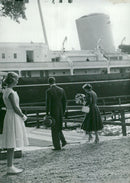 The state visit is over. Queen Elizabeth and the Duke of Edinburgh. - Vintage Photograph
