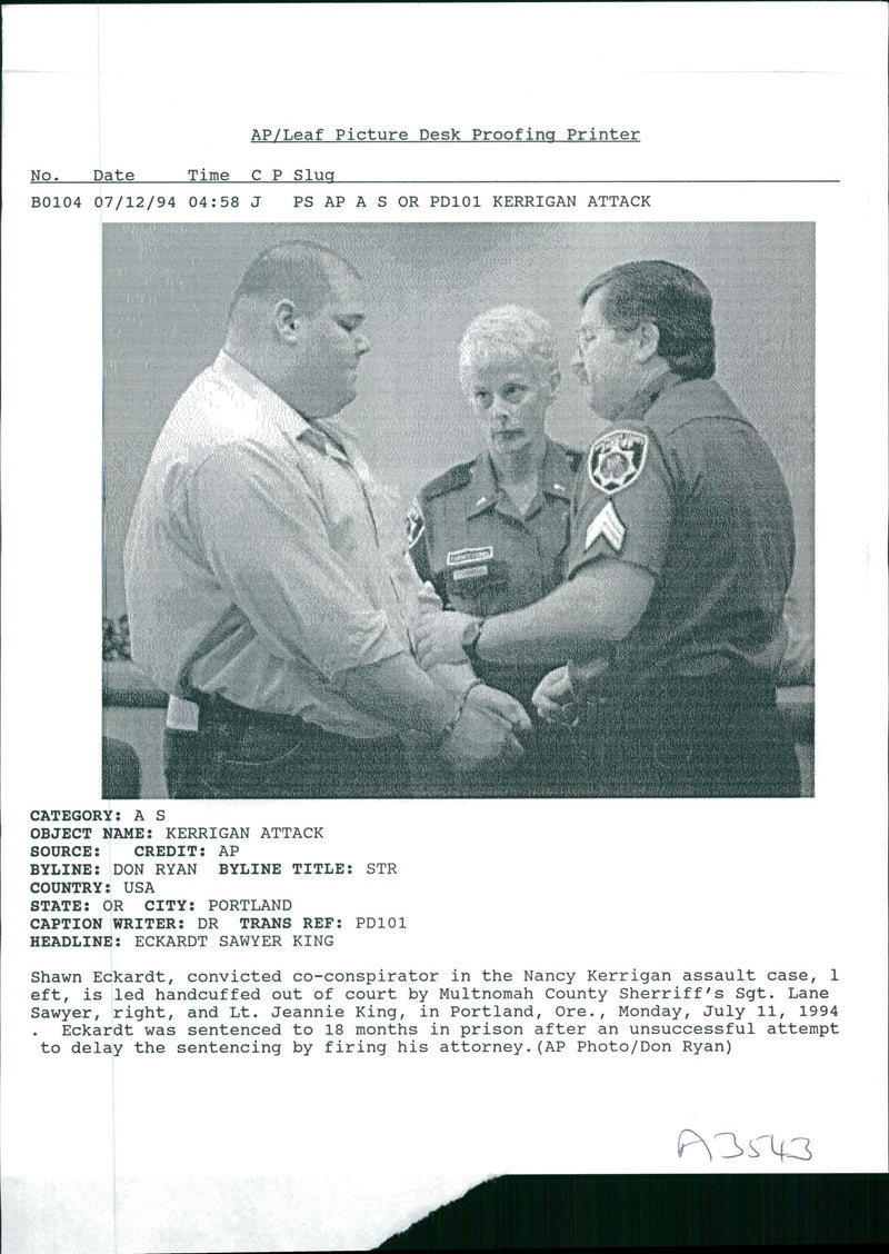 Shawn Eckhardt, Tonya Harding's bodyguard - Vintage Photograph