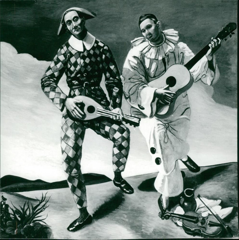 Works By Derain: Arlequin et Pierrot. - Vintage Photograph