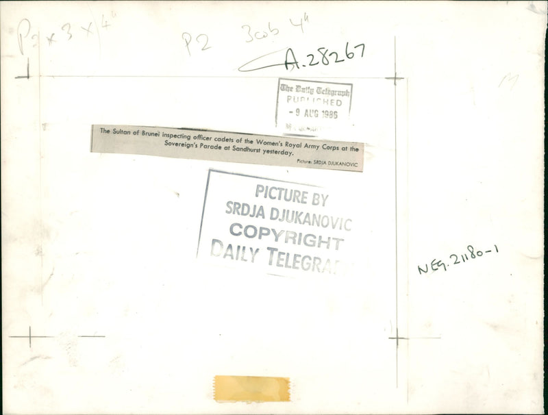 Hassanal Bolkiah with Royal Women's army - Vintage Photograph