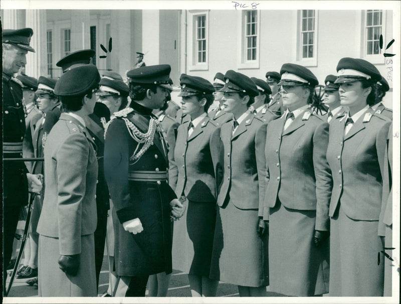Hassanal Bolkiah with Royal Women's army - Vintage Photograph