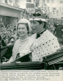 Prince Charles with Queen Elisabeth at the Crown of Prince of Wales - Vintage Photograph