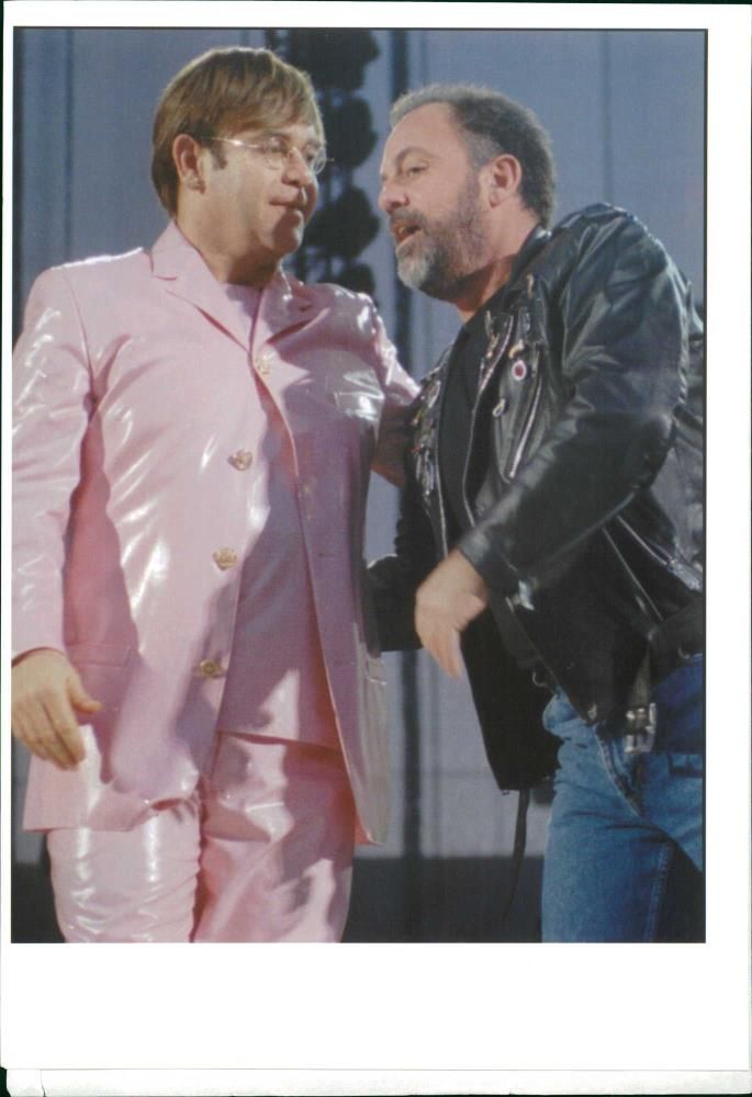 Elton John with Billy Joel - Vintage Photograph