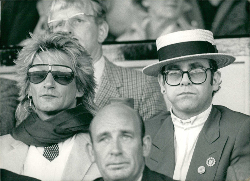 Elton John with Rod Stewart - Vintage Photograph