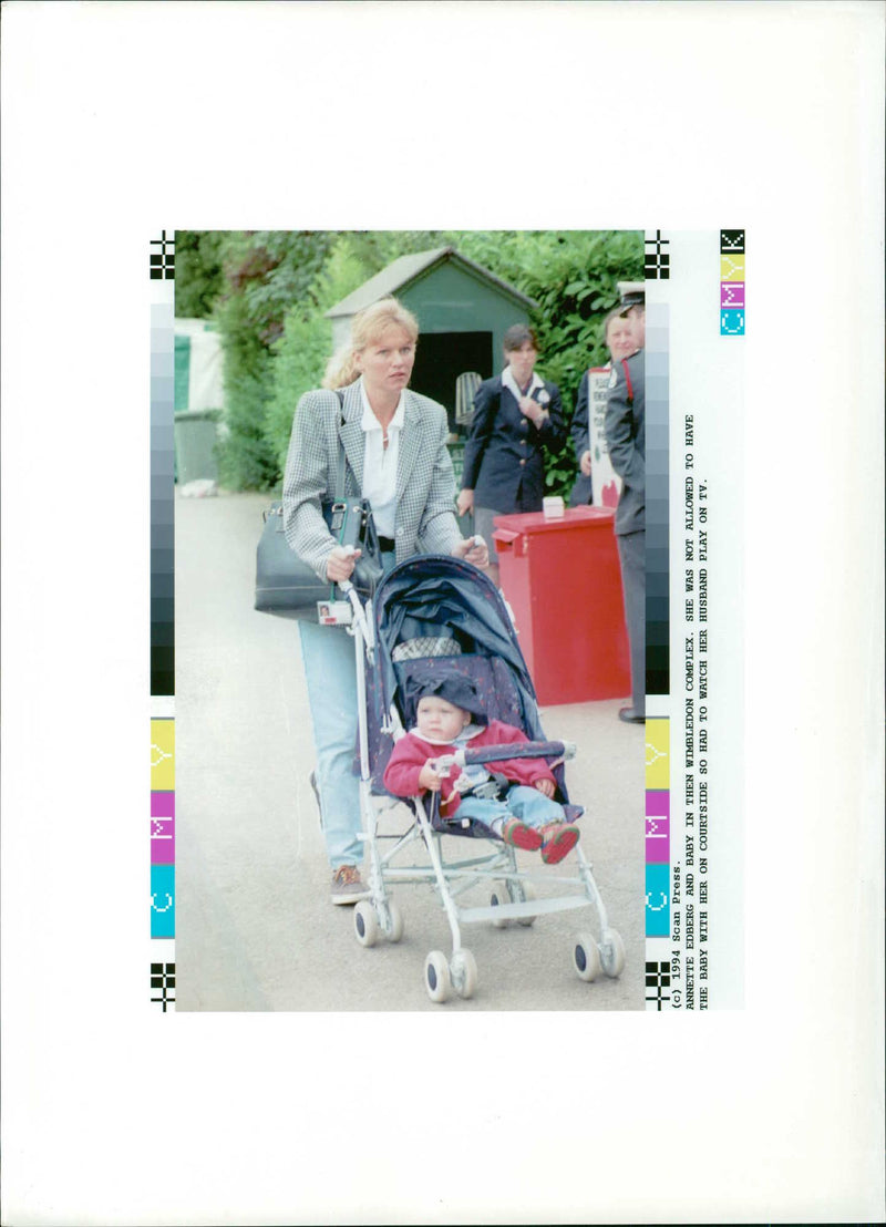 Annette Hjort Olsen with her baby. - Vintage Photograph
